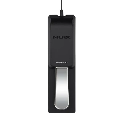 Image of NU X NSP 10 Piano Sustain Pedal Momentary Action, Polarity Switch, 2m Cable, 6.3mm Jack, Metal Housing with Anti Slip Base for Electronic Keyboards &amp; Digital Pianos