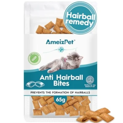 Image of AmeizPet Anti Hairball Treats, Remedy For Cats, Cat Biscuits Treatment Crunchy 65 g (2.3 oz)