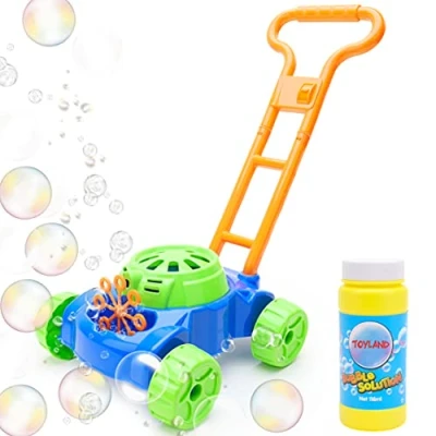 Image of Toyland® Lawn Bubble Mower Push Along Toy Lawnmower With Machine Battery Operated Outdoor Toys &amp; Garden Play