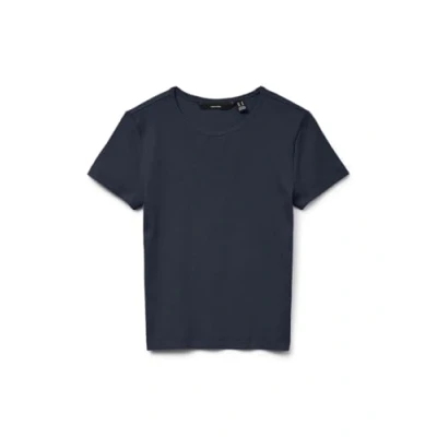 Image of VERO MODA Women&#039;s VMCHLOE SS Short TOP GA JRS NOOS T Shirt, Navy Blazer, XS
