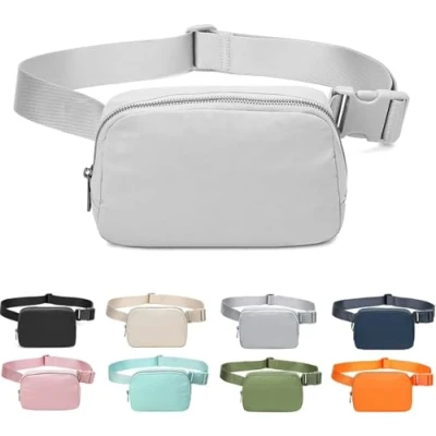 Image of Fanny Belt Bag Waist Pack Crossbody Bags Bum for Running Hiking Travel Workout Adjustable Strap Traveling Cycling (Gray)