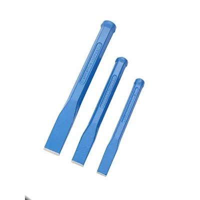 Image of Cold Chisels Set of 3 by Footprint Drop Forged Carbon Steel for Superior Strength. Hardened Edge Long Cutting Life. Ideal Masonry/Bricklaying Hand Tools to Cut Stone/Brickwork/Mortar/Cement.