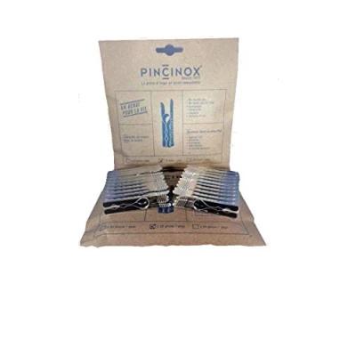 Image of Pincinox Stainless Steel Clothespegs 20 Pack New Kraft Paper Packaging Against Rust or Breakage
