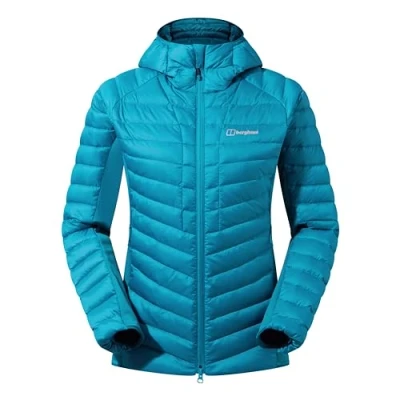 Image of Berghaus Women&#039;s Tephra Stretch Reflect 2.0 Hooded Padded Down Jacket Flattering Fit Lightweight Packable Puffer Jacket, Jungle Jewel, 6