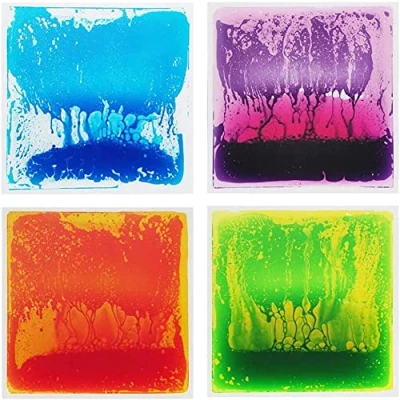 Image of Art3d Liquid Sensory Floor Decorative Tiles,15.8&quot;x15.8&quot; Square, Colorful, 4 Tiles