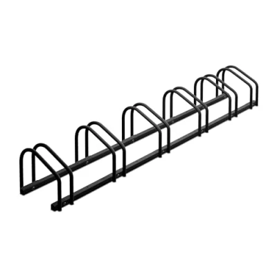 Image of Relaxdays Floor Bike Rack, for 6 Bicycles, Wheel Width up to 60mm, Metal, Outdoor Parking Stand, Garage, Anthracite, Steel, 27 x 163.5 33 cm