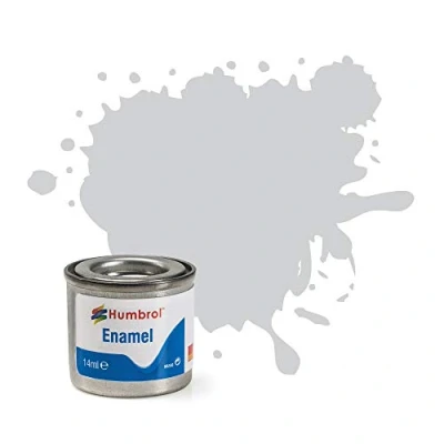 Image of Humbrol Model Paint AA1599 No 147 Light Grey Matt Tinlet 1 (14ml), Enamel Paints for Models, Plastic, Metal, Wood, Glass, Ceramics, and More, Touch Up Hobby Craft