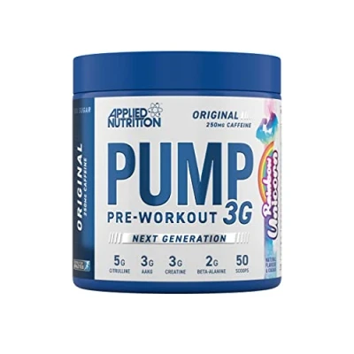 Image of Applied Nutrition Pump 3G Pre Workout Energy, Focus &amp; Performance (375g 25 Servings) (Rainbow Unicorn)