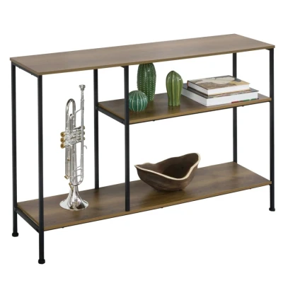 Image of SoBuy FSB35 PF, Console Table Hall Side End Living Room Sofa with 3 Shelves, W120 x D30 H80cm