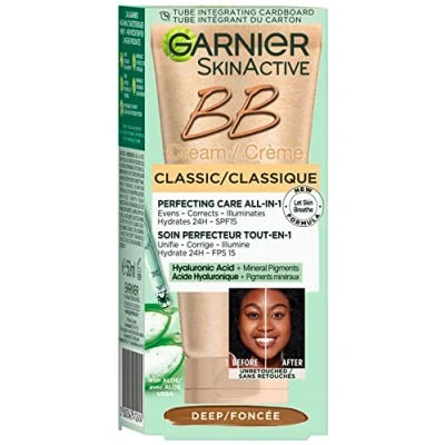 Image of Garnier SkinActive Classic Perfecting All in 1 BB Cream, Shade Deep, Tinted Moisturiser SPF 15, Brightens and Evens Skin, With Hyaluronic Acid, Aloe &amp; Mineral Pigments, 50 ml