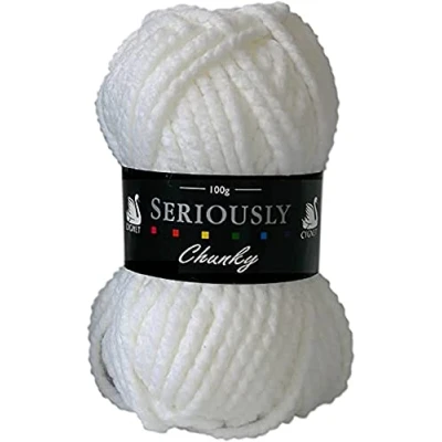 Image of Cygnet Seriously Chunky Knitting Acrylic Yarn/Wool 100g 208 White