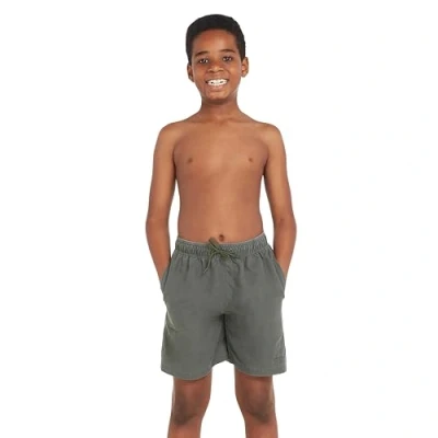 Image of Zoggs Boy&#039;s Mosman Washed Swim Shorts Swimming Trunks, Green, Small 8 9 Years UK
