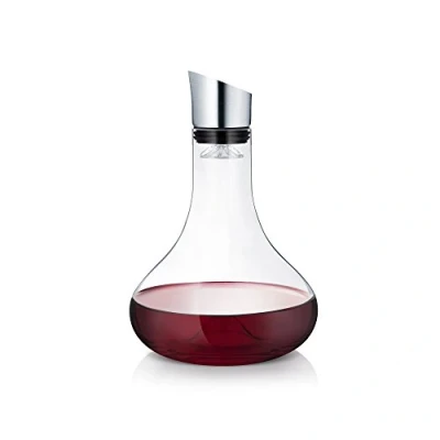Image of Blomus Stainless Steel Alpha Glass Wine Decanting Carafe, Silver/Transparent/Black