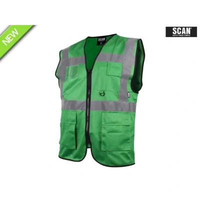Image of Scan SCAHVUWMG Hi Vis Utility Green Waistcoat M (41in)