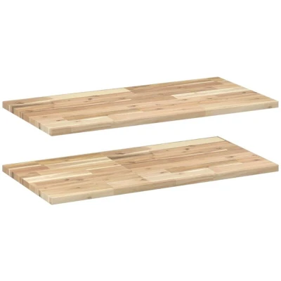 Image of vidaXL Floating Shelves 2 pcs 60x40x2 cm Untreated Solid Wood Acacia
