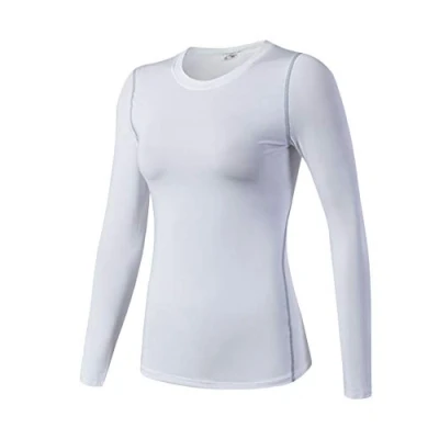 Image of Women&#039;s Long Sleeve Soft Shirt Compression Thermal Base Layer Top White L