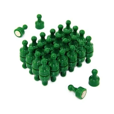 Image of Green Skittle Magnet for Fridge, Office, Whiteboard, Noticeboard, Filing Cabinet 12mm dia x 21mm tall Pack of 48