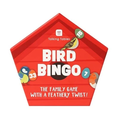 Image of Talking Tables Kids Travel Games, Family Fun Bird Bingo, 100 Sheets, 4 Pencils, 48 British Number Cards, Pocket Size, Educational, Birthday, Christmas, Stocking Filler, Plastic Free, Ages 5+
