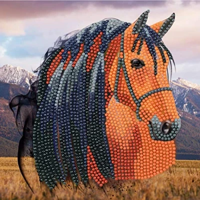 Image of Craft Buddy Crystal Art Horse, 18x18cm Card, Multicoloured, 18x18
