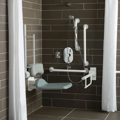 Image of Ideal Standard Contour 21 Doc M Unisex Shower Pack White Rails S6960AC