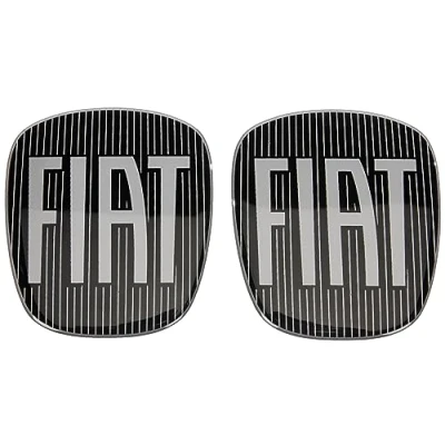 Image of Fiat 14188C 2pcs 3D Sticker Replacement Logo Black for Fiorino, Front + Rear