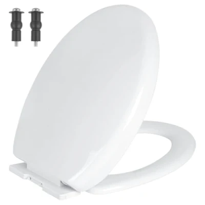 Image of Mass Dynamic Soft Close Toilet Seat with Quick Release for Easy Cleaning Seats, Top Fixing Adjustable Hinges, Standard Oval (Oval Shape) White
