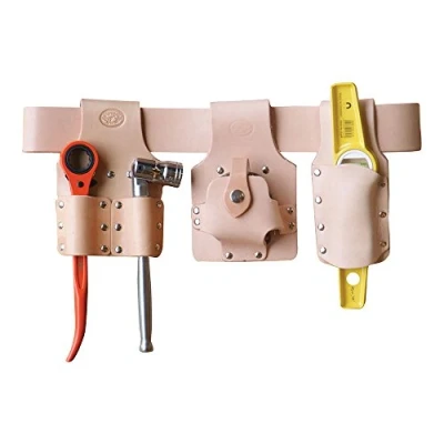 Image of Scaffolding Tool Belt Set with Tools Premium Tan Leather Made in UK Connell of Sheffield