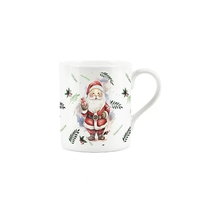 Image of Santa Mug Xmas Festive Father Christmas Novelty Gift Small Bone China White Coffee/Tea Present