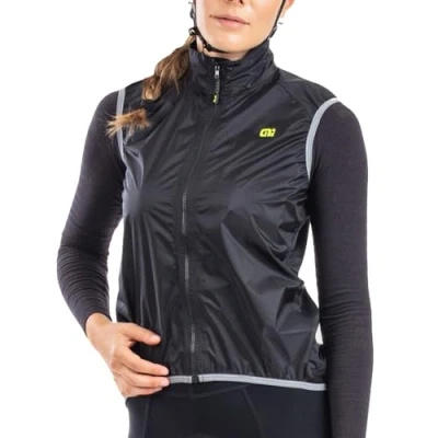 Image of Alé Cycling Women&#039;s Klimatik Elements Waterproof Gilet, Black, XS