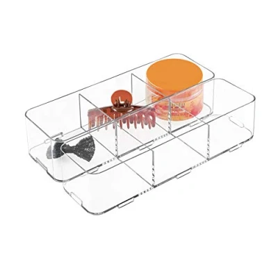 Image of iDesign 41610 Clarity Interlocking Drawer Organizer/Storage for Soap/Cosmetics/Beauty Products, Clear, X Large