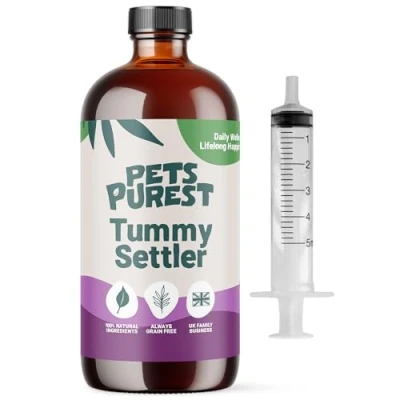 Image of Pets Purest Tummy Settler for Dogs, Cats &amp; 100% Natural Fast Acting Relief Digestion, Diarrhoea, Constipation More Liquid Paste Digestive Supplement with Easy Syringe 250 ml