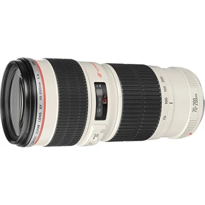 Image of Canon EF 70 200 mm f/4.0 L USM Lens (Non Image Stabilised) White (Renewed)