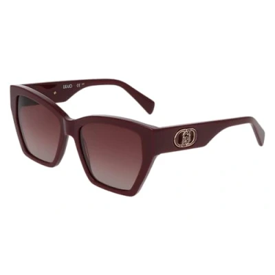 Image of Liu Jo Woman LJ815S 601 Sunglasses Acetate Bordeaux Squared Normal Shaded