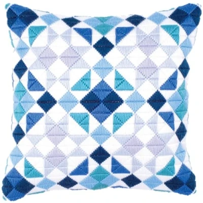 Image of Vervaco Triangles Long Stitch Cushion, Multi Colour