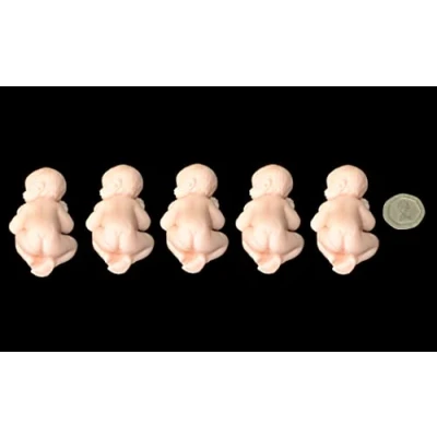 Image of 3D Babies sugarcraft toppers Sugar Cupcake Cake Decoration (5 x Babies)