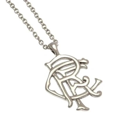 Image of Rangers FC Scroll Crest Stainless Steel Pendant &amp; Chain Official Merchandise