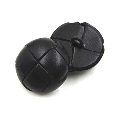 Image of 5pcs Leather Covered Buttons 15mm 26mm Black Brown Button for Clothing Accessories, Black, 19mm