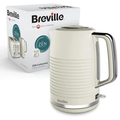 Image of Breville Zen Cream Electric Kettle 1.7L 3kW Fast Boil &amp; Silver Chrome [VKT251]