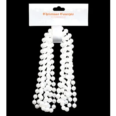 Image of Christmas Concepts® 9ft Bead Chain Garlands Decorations (Pearl White)