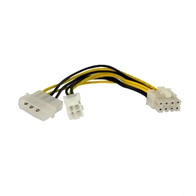 Image of StarTech.com 6 Inch 4 Pin to 8 EPS Power Adapter with LP4 F/M ATX (EPS48ADAP)