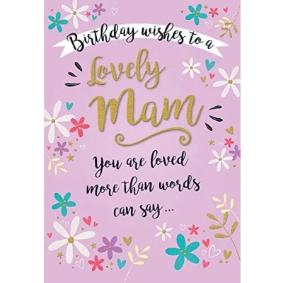 Image of Piccadilly Greetings Modern Birthday Card Mam,White 9 x 6 inches