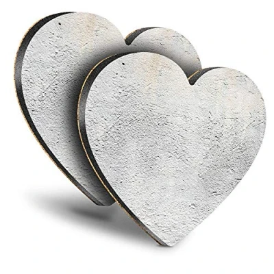 Image of Destination Vinyl ltd Great Coasters (Set of 2) Heart Grey Concrete Effect Drink Glossy Coasters/Tabletop Protection for Any Table Type #15692