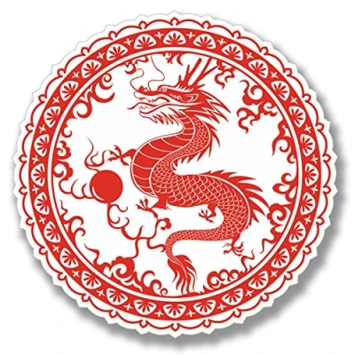 Image of 2 x Chinese Dragon Sticker Martial Arts Karate Car Bike iPad Laptop Decal #4085 (10cm 10cm)