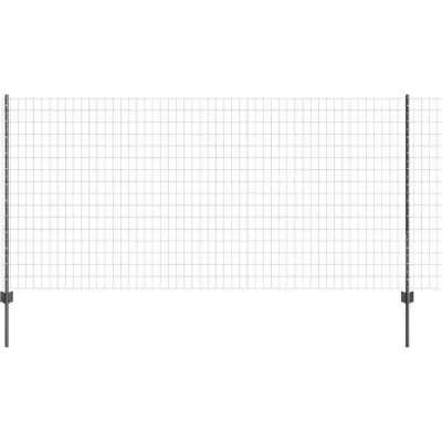 Image of vidaXL Euro Fence with 22 U Posts Grey 1,2x25 m Steel