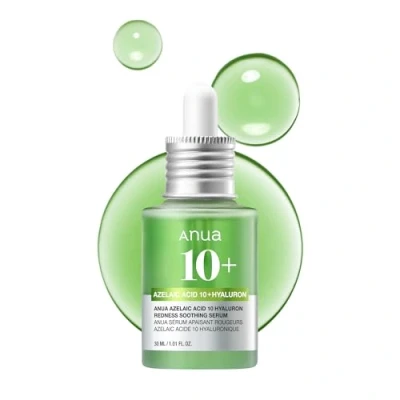 Image of Anua Azelaic Acid 10 Hyaluron Redness Soothing Serum, Facial Serum for Sensitive skin, Hyaluronic Acid, Niacinamide, Spot Care, Natural Color, Vegan, Korean Skincare (30ml/ 1.01 fl oz.)