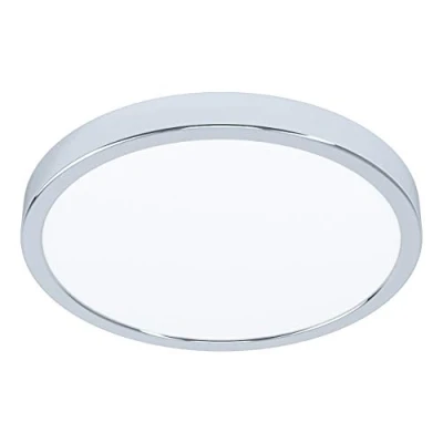 Image of Eglo LED Flush Ceiling Light Fueva 5, Ø 11 in, Round Bathroom Lighting Made of Metal in Chrome Colour and White Plastic, Neutral lamp, IP44