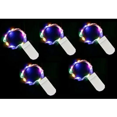 Image of WHSCwp LED String Lights 5 Pack, 10mm10 Fairy Battery Operated, Copper Wire Light for Home Garden Wedding Party Christmas Halloween Concerts Bars Clubs Hotels (Four Colors)