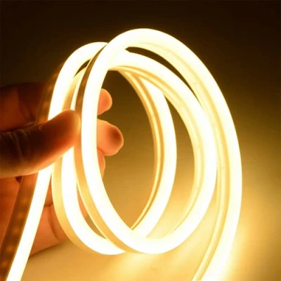 Image of ausuky DC 12V Flexible LED Strip Waterproof Neon Lights Silicone Tube 1/3/5 m Lamp Bar (Warm White,5m)