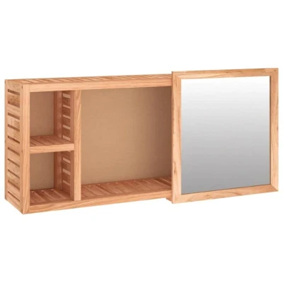 Image of vidaXL Mirror Cabinet 80x17x34 cm Solid Wood Walnut