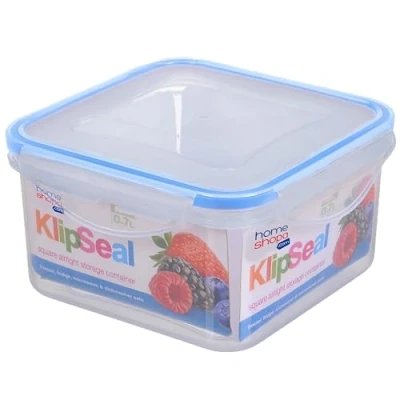 Image of HOMESHOPA Plastic Airtight Food Storage Container, 1 Pack 700ml Sqaure Leakproof Stackable Container with Clip Lock Lid, BPA Free Reusable Meal Prep Lunch Box, Microwave Freezer &amp; Dishwasher Safe
